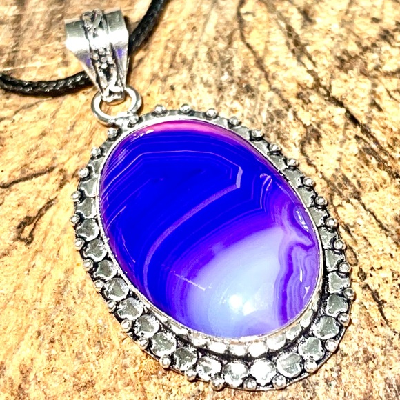 Purple Botsawana Agate Pendant 2” - Picture 4 of 8